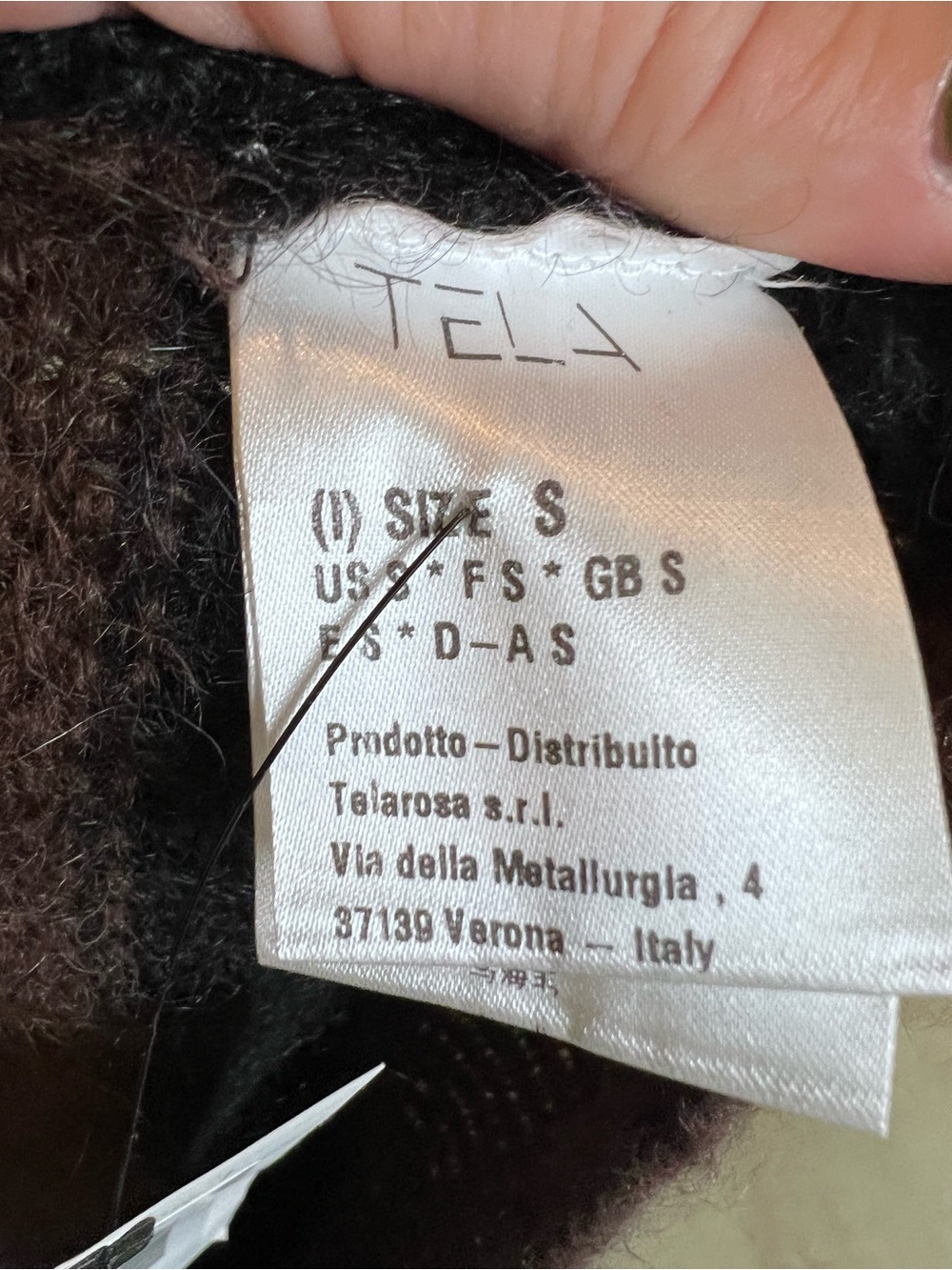 TELA Gina Mohair and Wool Blend Striped Made in Italy Luxury Crewneck Sweater, S - Picture 14 of 15